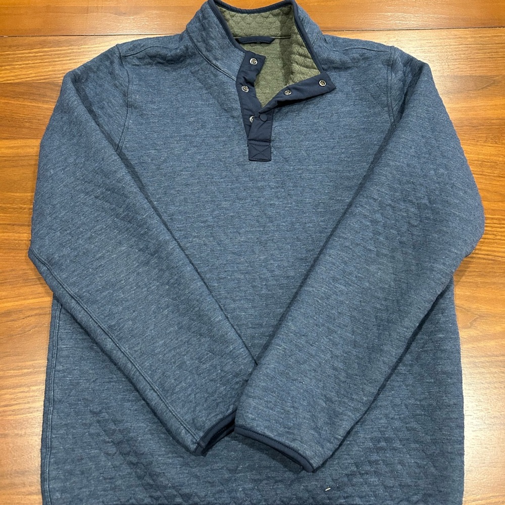 Reversible Wellen Blue Quilted Pullover Sweater